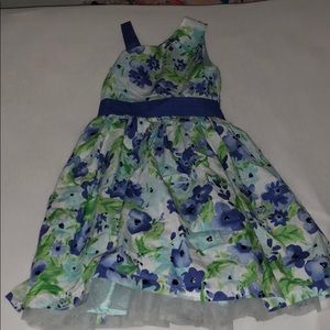 Blue and green flower dress